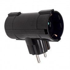 Πολύπριζο - Σταυρός 2 Θέσεων Μαύρος 15-1041